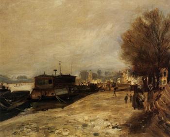 皮埃爾 奧古斯特 雷諾阿 Laundry Boat by the Banks of the Seine, near Paris